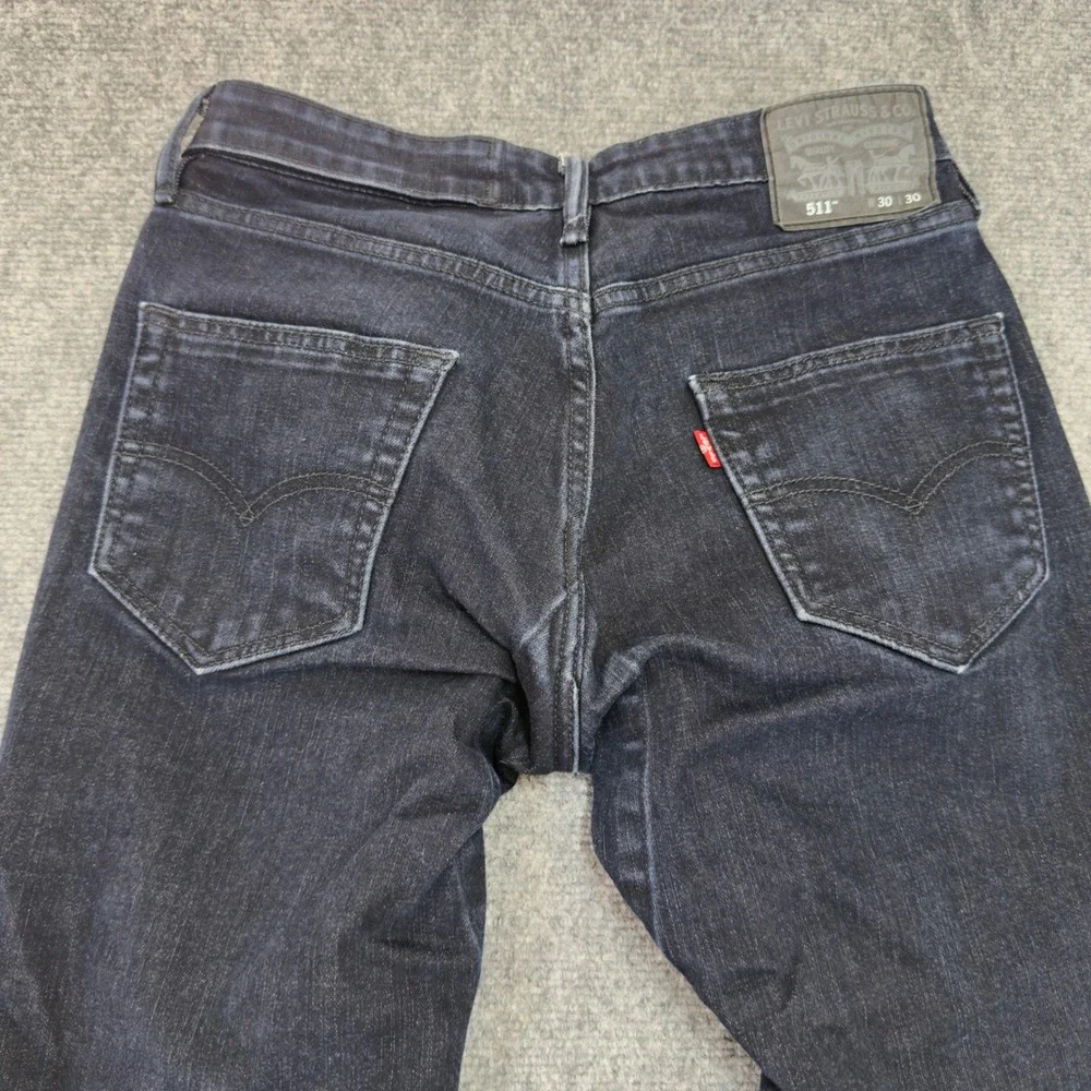 Levi's 511 Slim Fit Jeans Very Dark Wash Denim Blue Size 30x30 Commuter Pocket